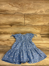 Lucky Penny Floral Chambray Dress Blue sz 5T