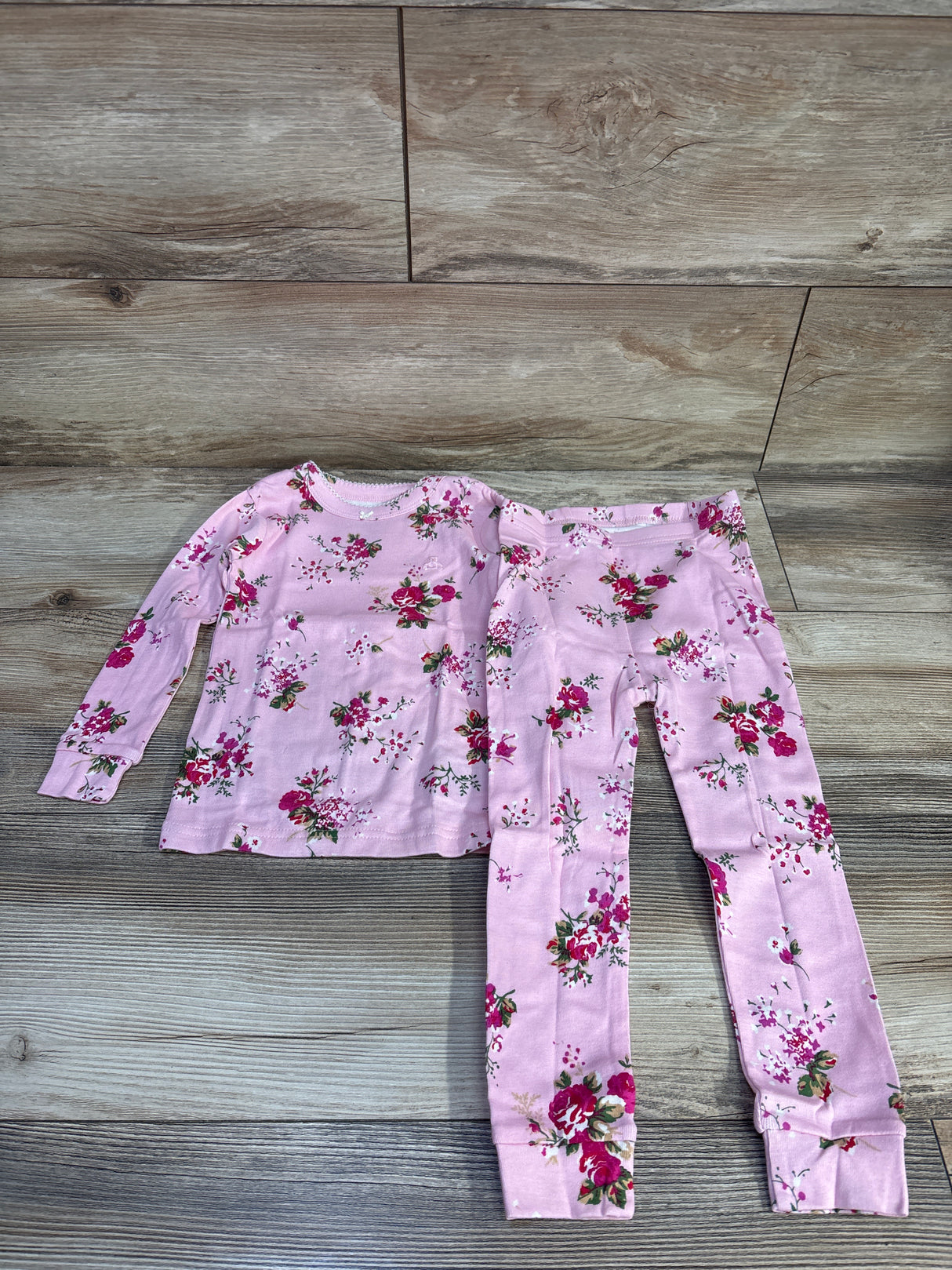 NEW Baby Gap 2pc Pajama Set Floral Pink sz 3T