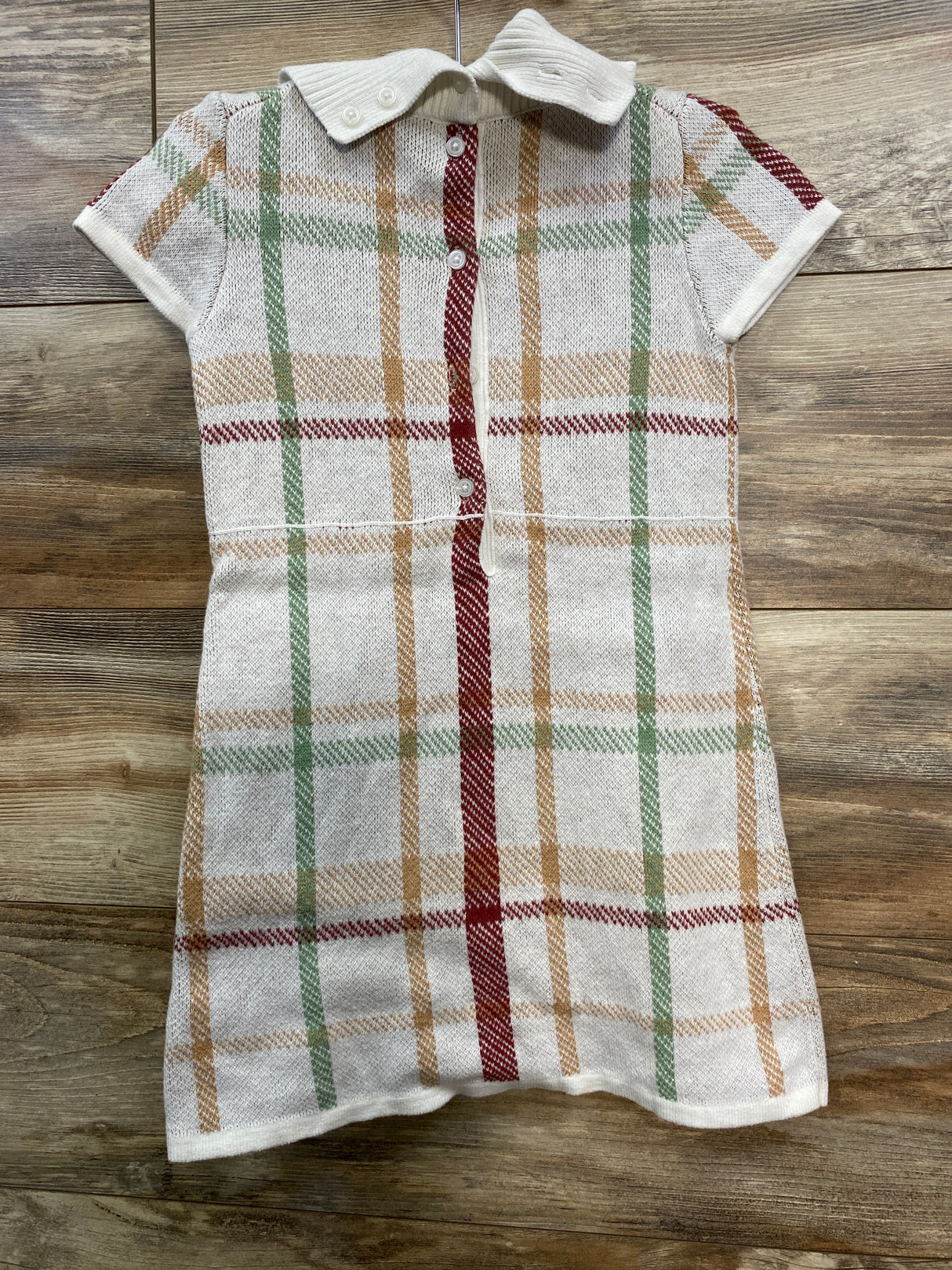 Janie & Jack The Saddle Club Sweater Dress in Jet Ivory Plaid sz 5