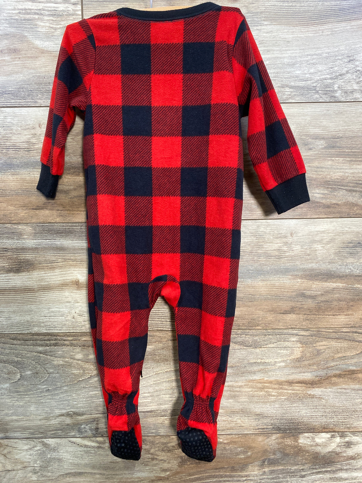 Old Navy Buffalo Plaid Blanket Sleeper Red sz 12-18m