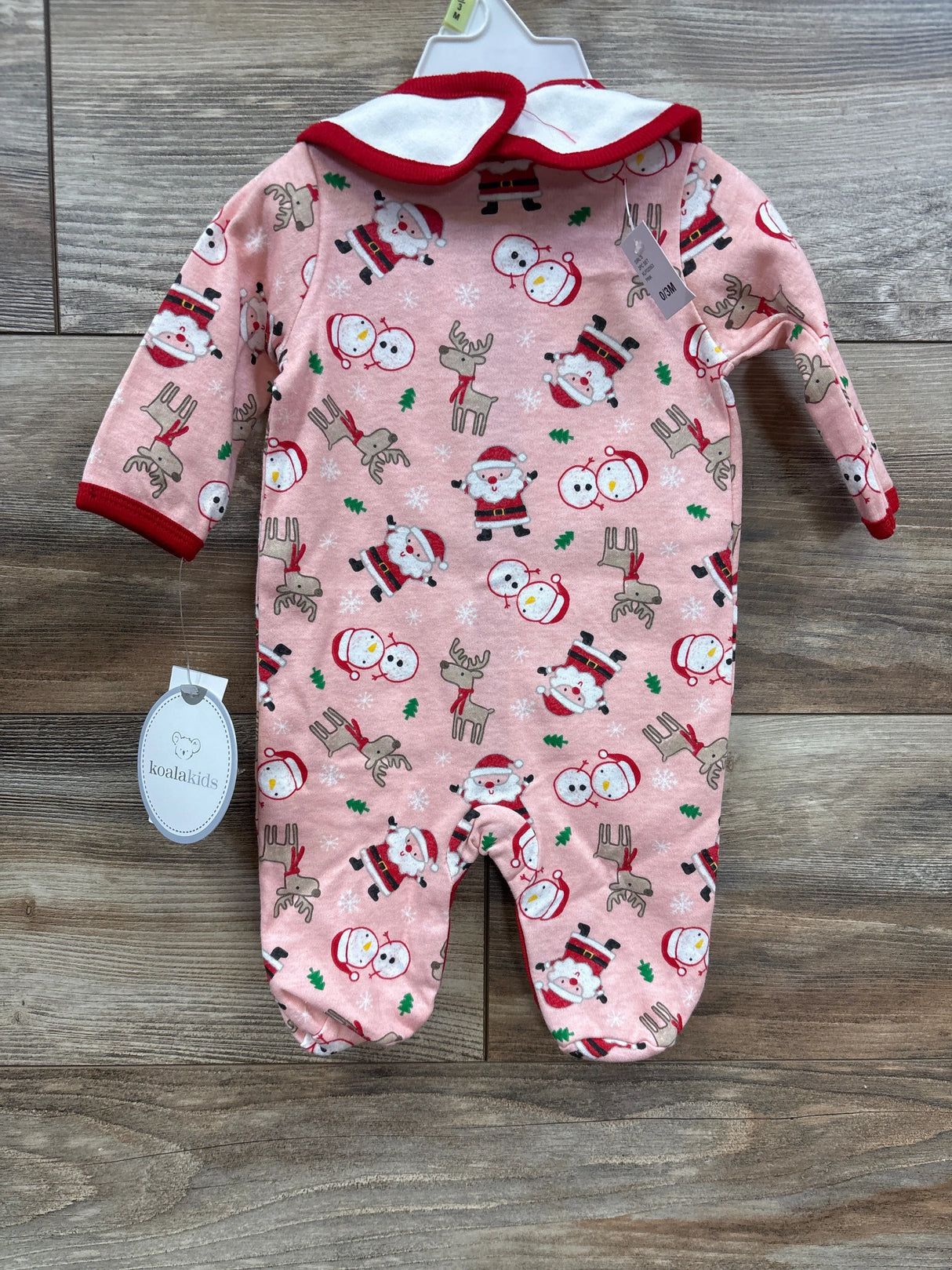NEW Koala Kids 2pc My First Christmas Sleeper & Bib Set Pink sz 0-3m