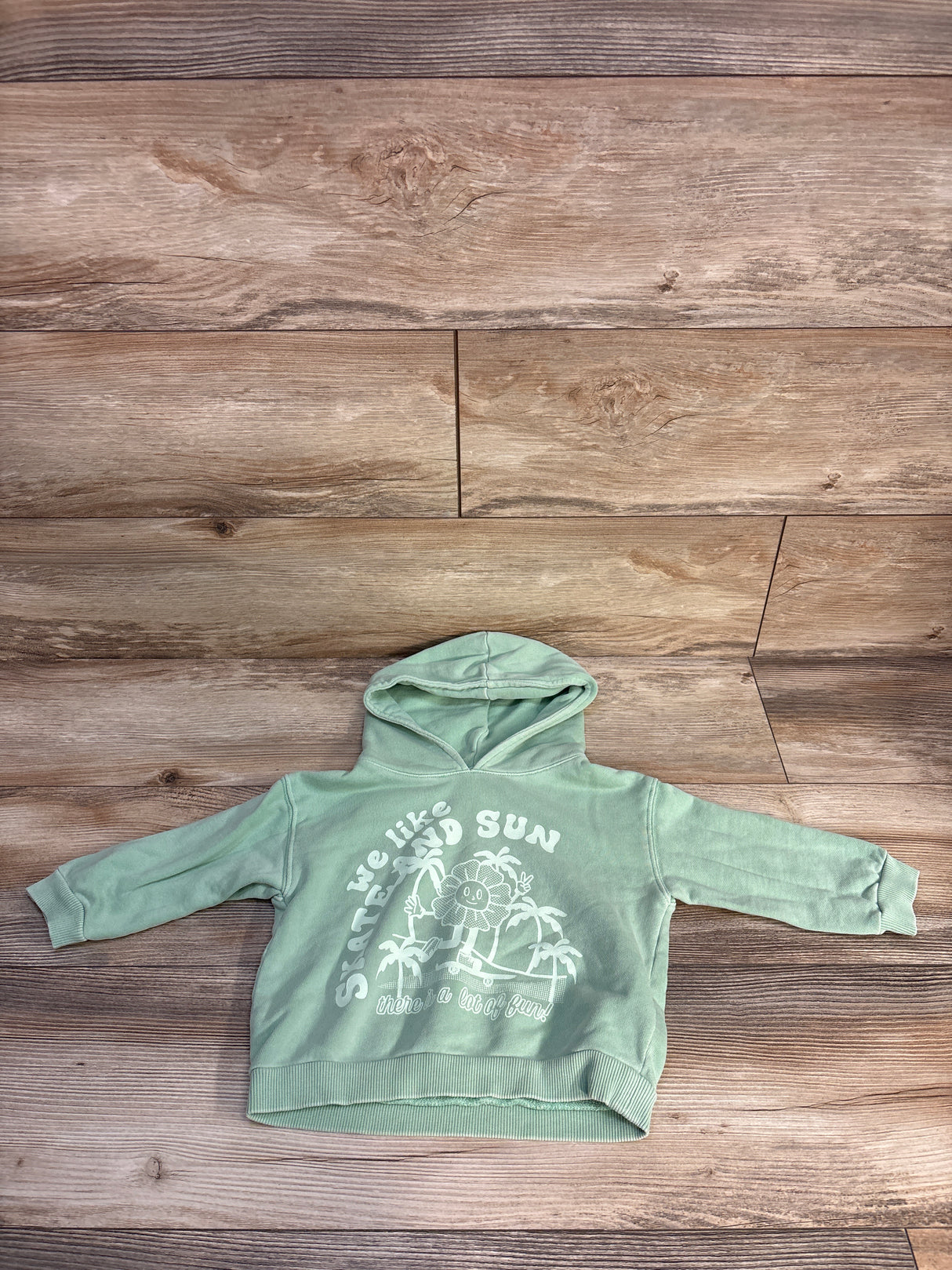 Zara Skate Flower Pull Over Sweatshirt Green sz 18-24m