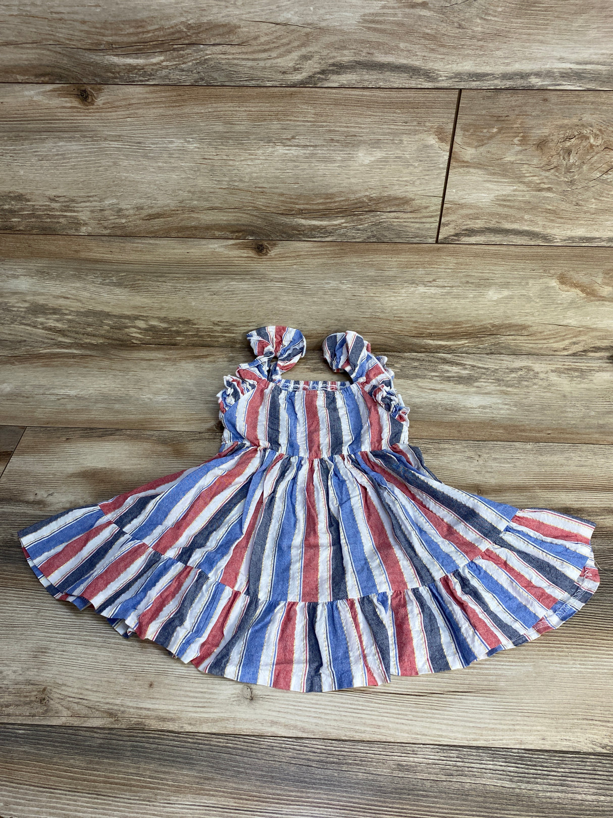 Bonnie Jean Striped Smocked Dress Red sz 3T