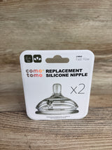 NEW Como Tomo Replacement Silicone Nipple 2pk Level 2 Medium Flow 3m+