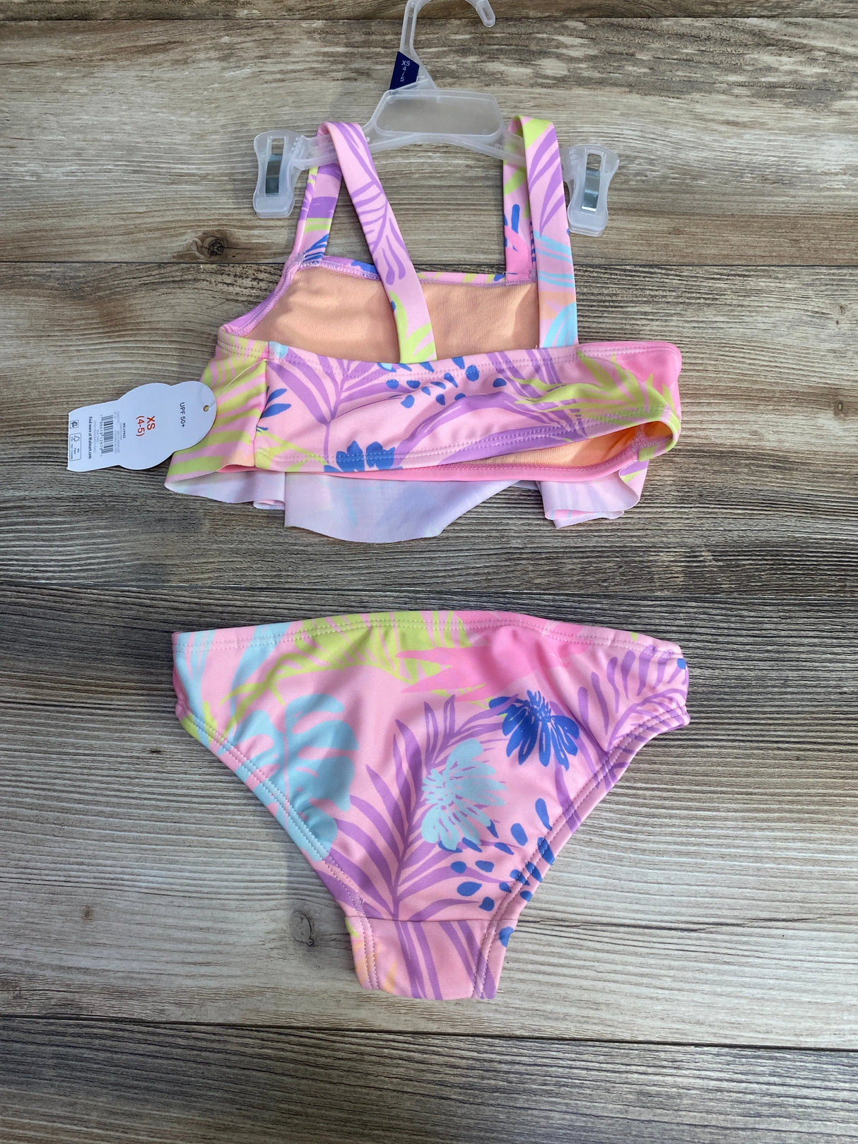 NEW Wonder Nation 2pc Flounce Swimsuit Set Pink sz 4-5T - Me n Mommy To Be
