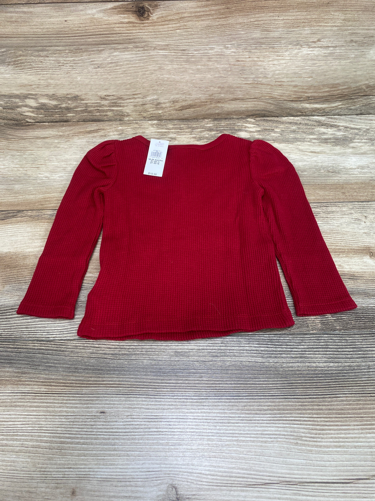 NEW Baby Gap Henley Thermal Shirt Red sz 18-24m