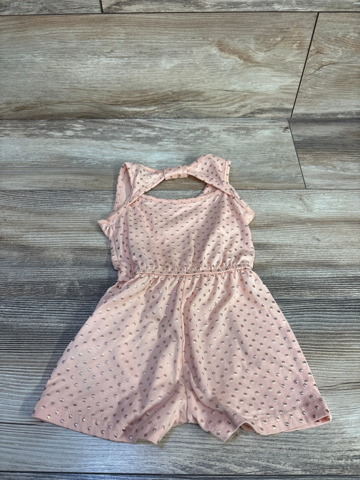 Picapino Metallic Polka Dot Shortie Romper Peach sz 12m