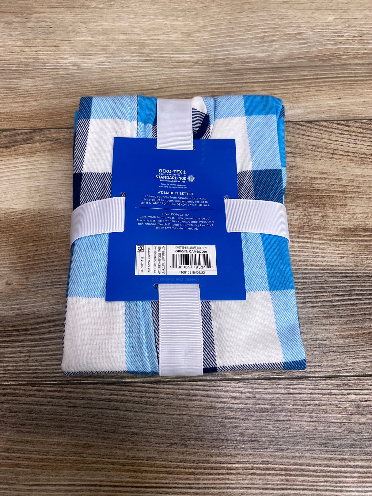 NEW Wondershop Buffalo Check Sleeper Blue sz 3-6m