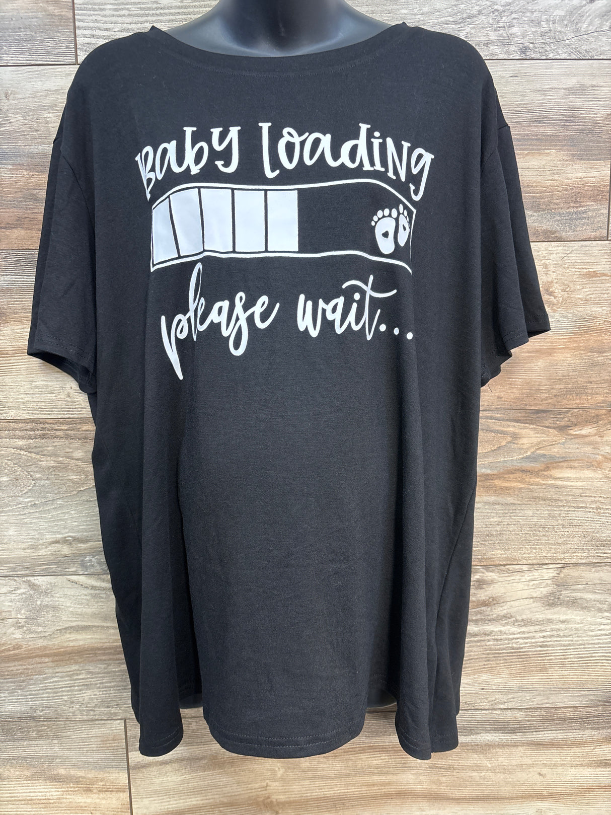Maternity Baby Loading Please Wait Shirt Black sz XXL