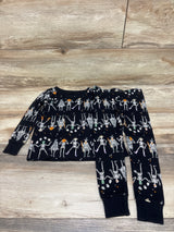 Old Navy 2pc Halloween Skeleton Pajama Set Black sz 3T