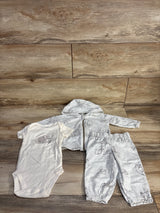 Carter's 3pc Elephant Jacket, Bodysuit, & Pants Set Grey sz 6m