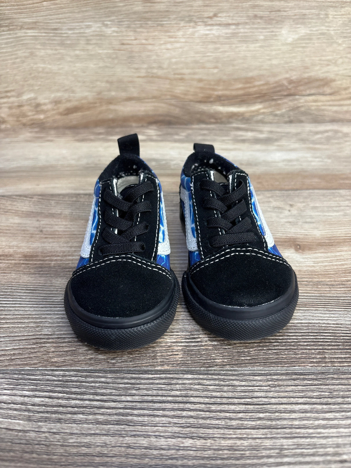 Vans Toddler Old Skool Blue Lightning Shoes sz 5c - Me n Mommy To Be