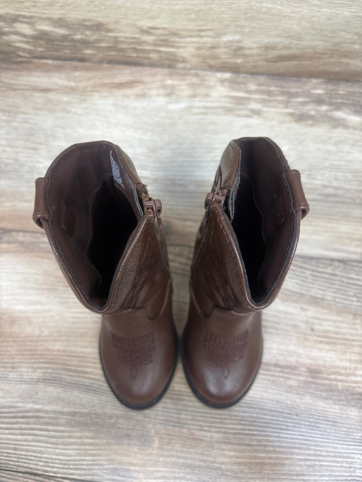 Cat & Jack Memphis Zipper Western Boots Brown sz 5c