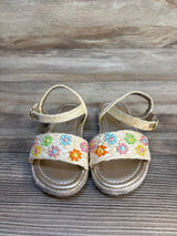 Haulte Hippie Floral Embroidered Sandals Tan sz 7c