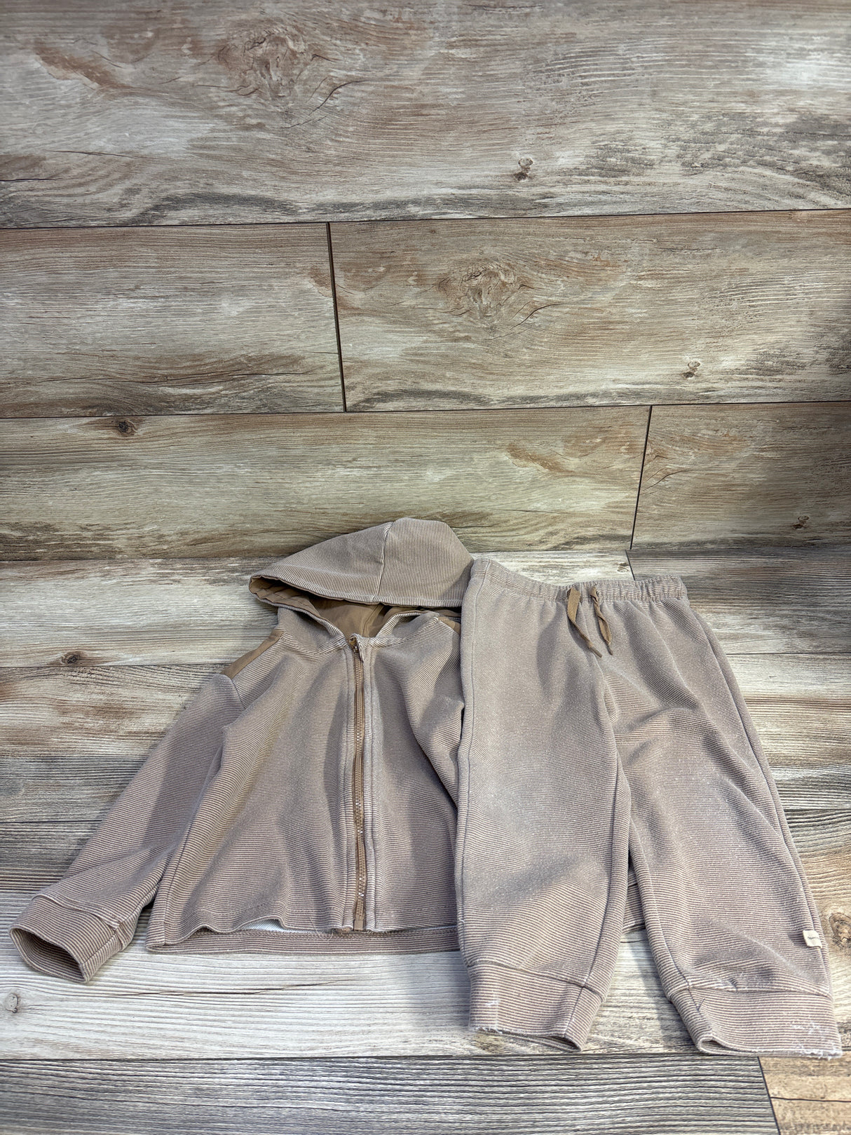 Bearpaw 2pc Zip-Up Jacket & Joggers Set Brown sz 2T