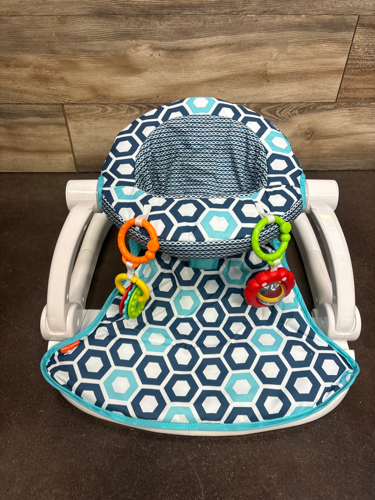Fisher Price Sit-Me-Up Floor Seat in Blue Honeycomb