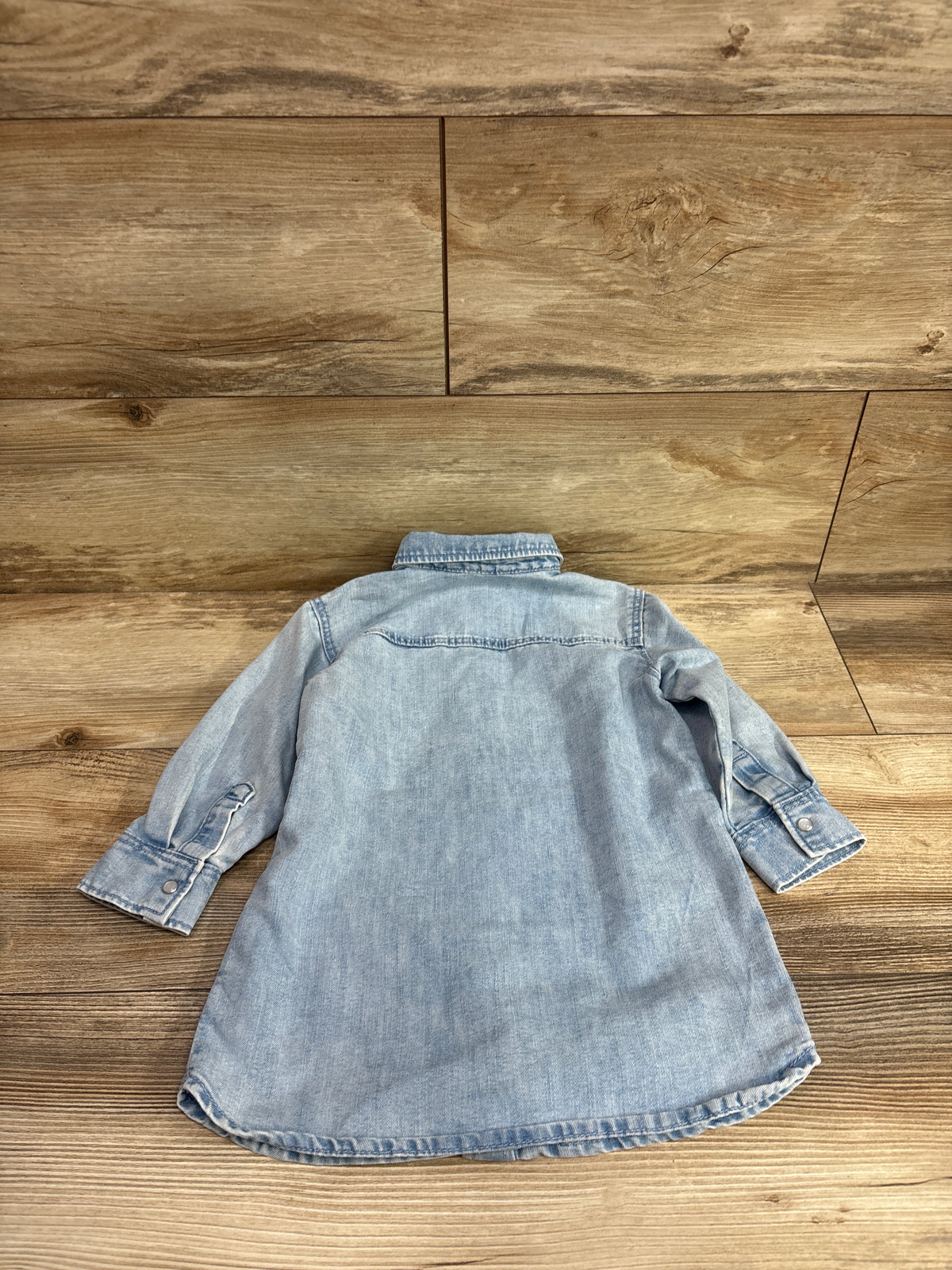 H&M Denim Long Sleeve Button Dress Blue sz 2T