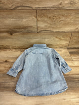 H&M Denim Long Sleeve Button Dress Blue sz 2T