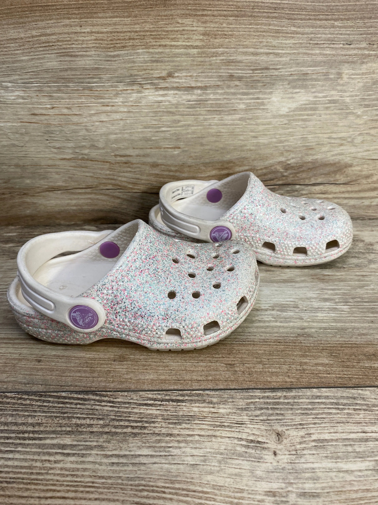 Crocs Classic Glitter Clogs Ivory sz 7c