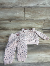 Quilted Floral 2pc Sweatshirt & Bottoms Set Pink sz 9m