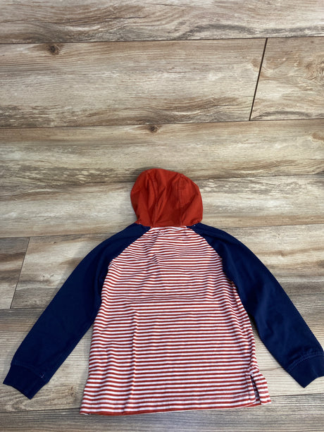 Striped Raglan Hooded Shirt Navy sz 5T - Me n Mommy To Be