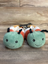 Cute caterpillar plush slippers for kids, soft and colorful with smiling faces