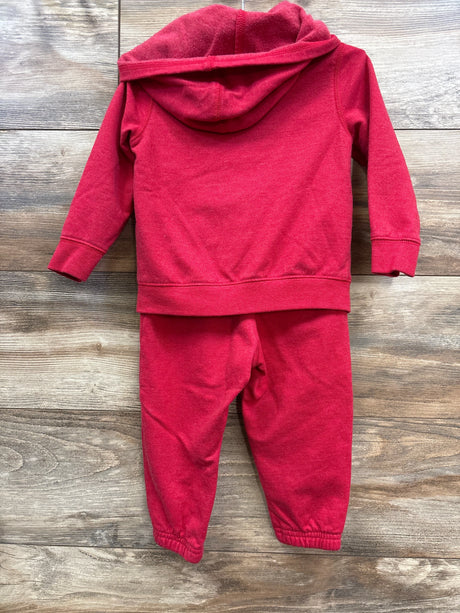 Oshkosh 2pc Full Zip Hoodie & Joggers Red sz 24m - Me n Mommy To Be