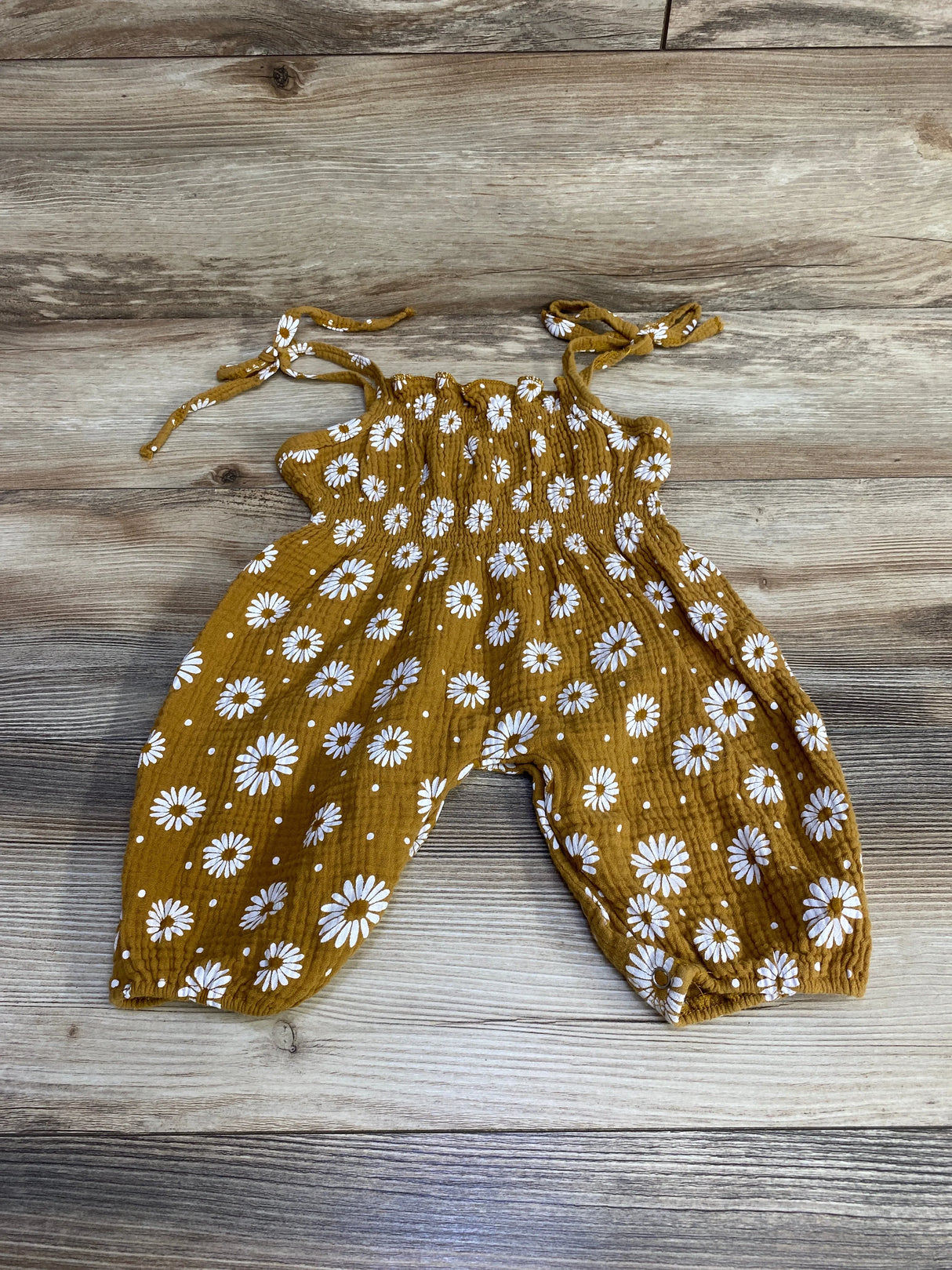 Smocked Floral Jumpsuit Brown sz 9-12m