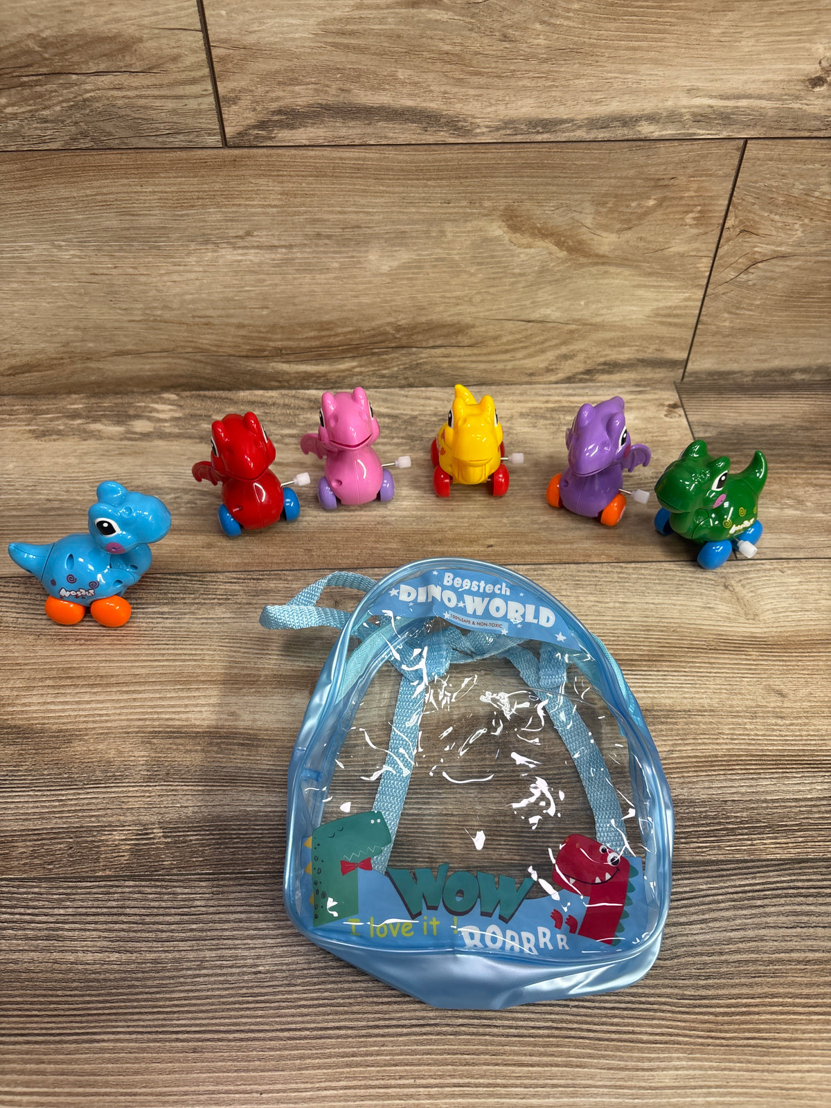 Beestech Dino-World Wind-Up Dinosaur Toys 6pk