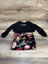 Shein 2pc Happy Crop Top & Dress Set Black sz 2-3T - Me n Mommy To Be