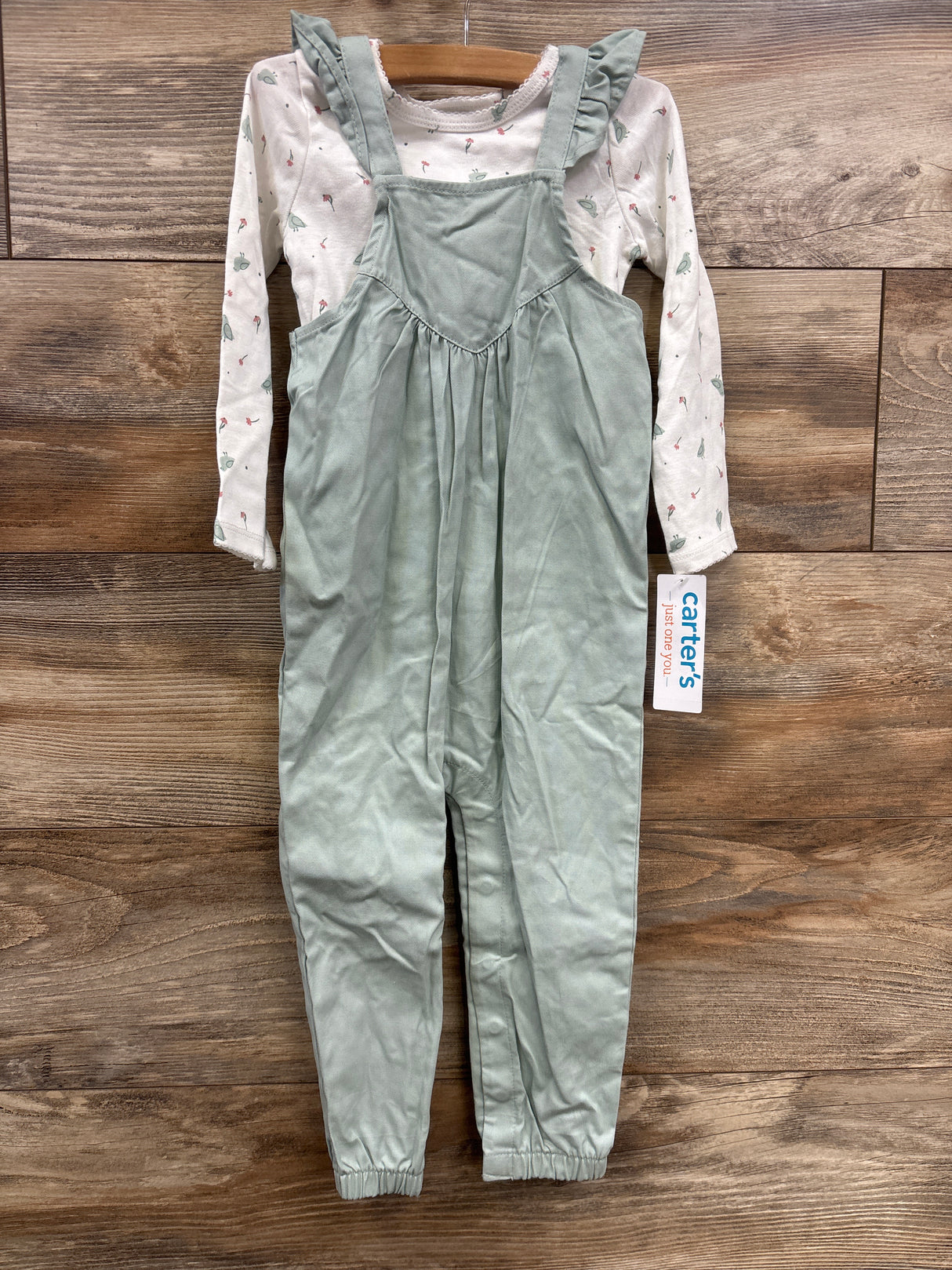 NEW Just One You 2pc Bird Print Shirt & Jumpsuit Set White sz 24m