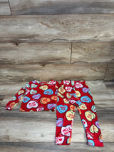 Sweethearts 2pc Valentines Day Heart Pajama Set Red sz 5T