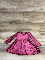 Children's Place Crushed Velvet Dress Burgundy sz 18-24m
