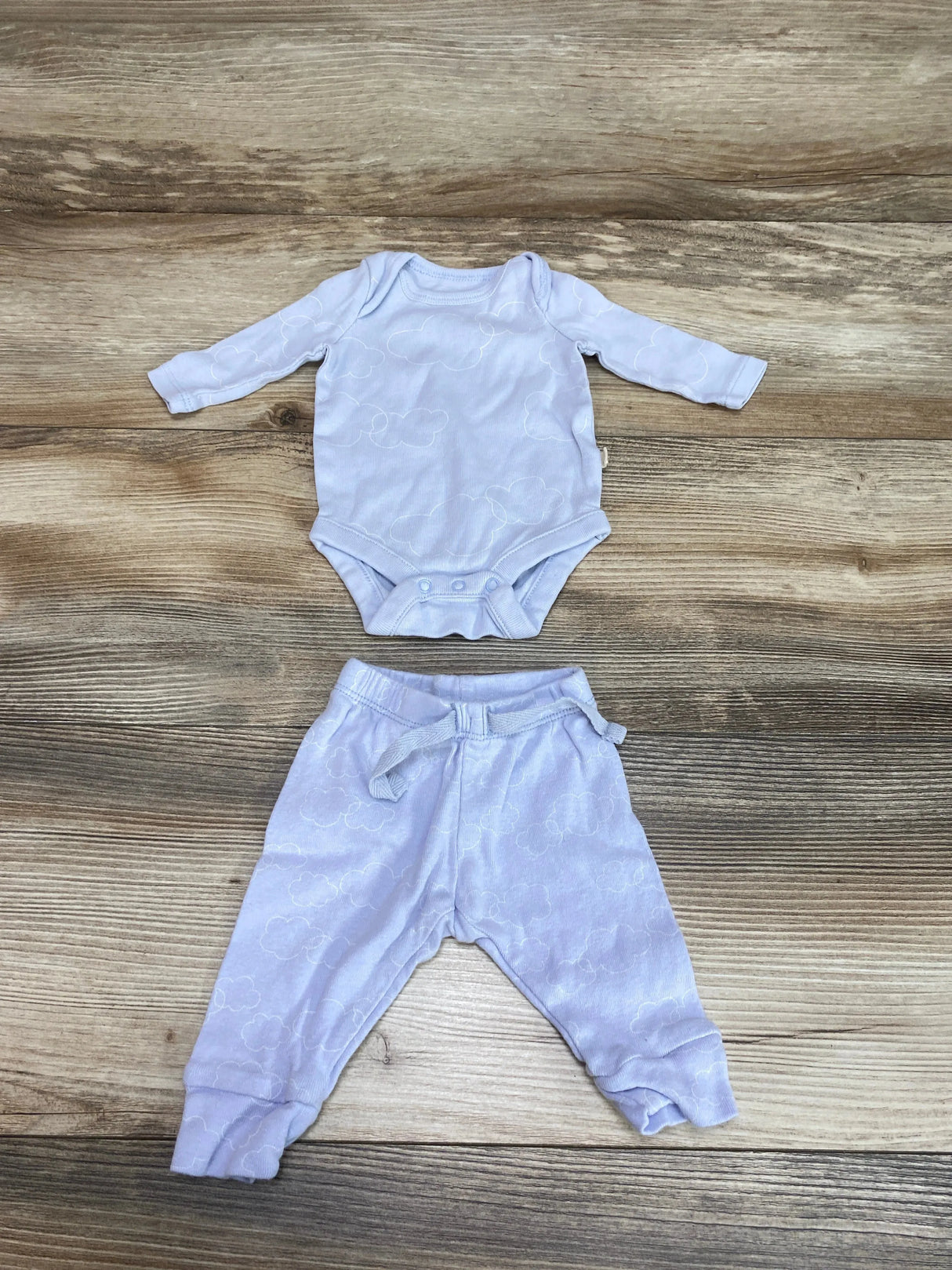 Baby Gap 2pc Cloud Print Bodysuit & Pants Blue sz Newborn