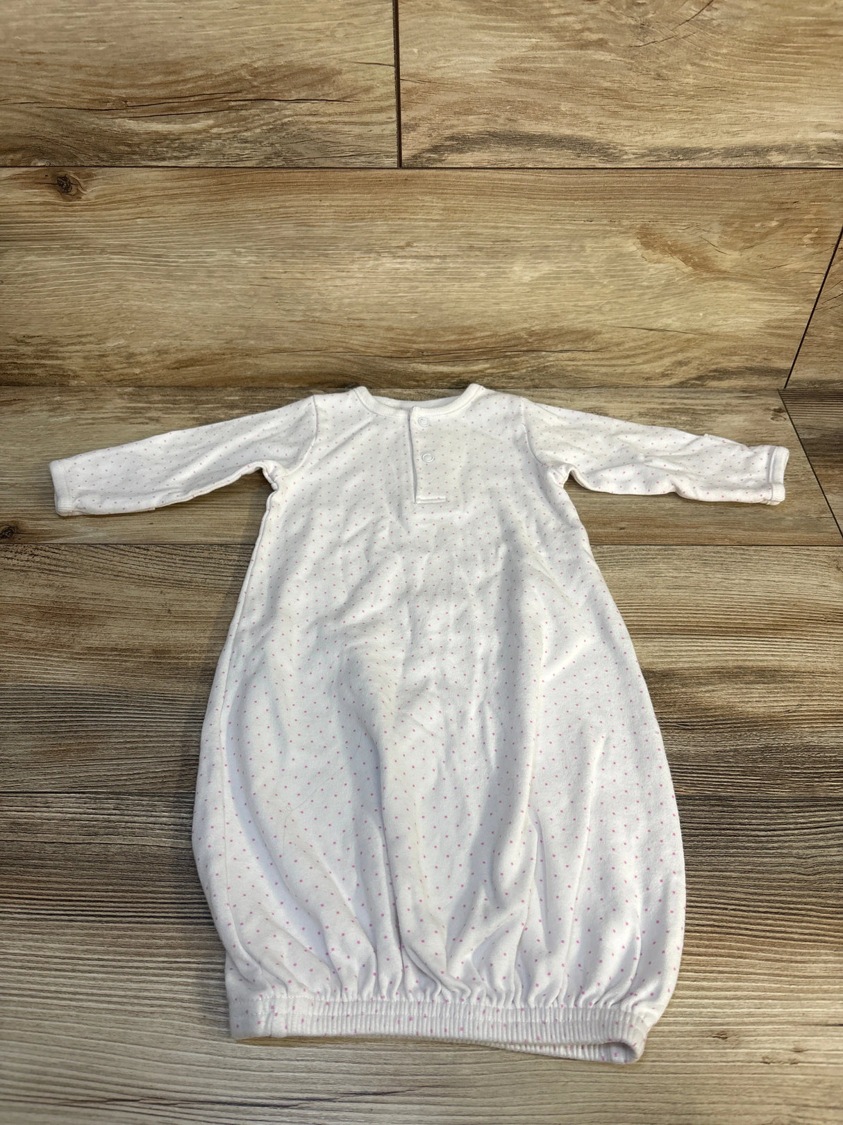 Ababang Polka Dot Henley Gown White sz 0-3m