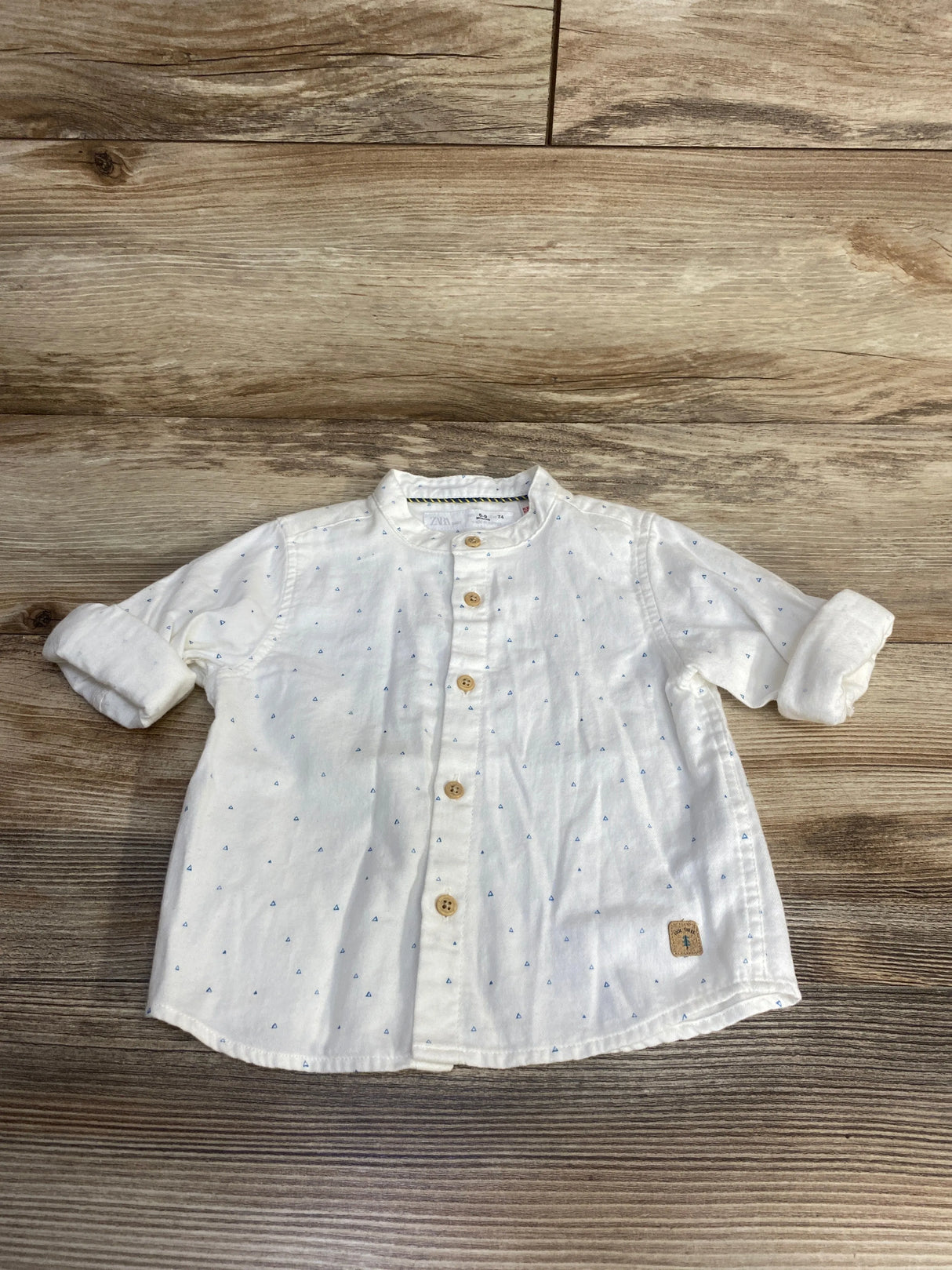 Zara Button-Up Shirt White sz 6-9m