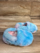 Wonder Nation Faux Fur Slippers Blue sz 5-6c