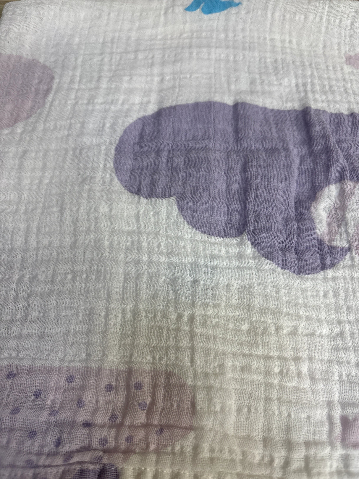 Baby Dove Muslin Swaddle Blanket, Purple Clouds