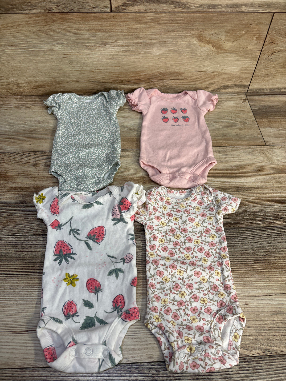 Child of Mine Baby Girls 4pk Ruffle Bodysuits sz PREEMIE