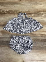 Janie and Jack 2pc Ditsy Floral Top & Bottoms White sz 3-6m