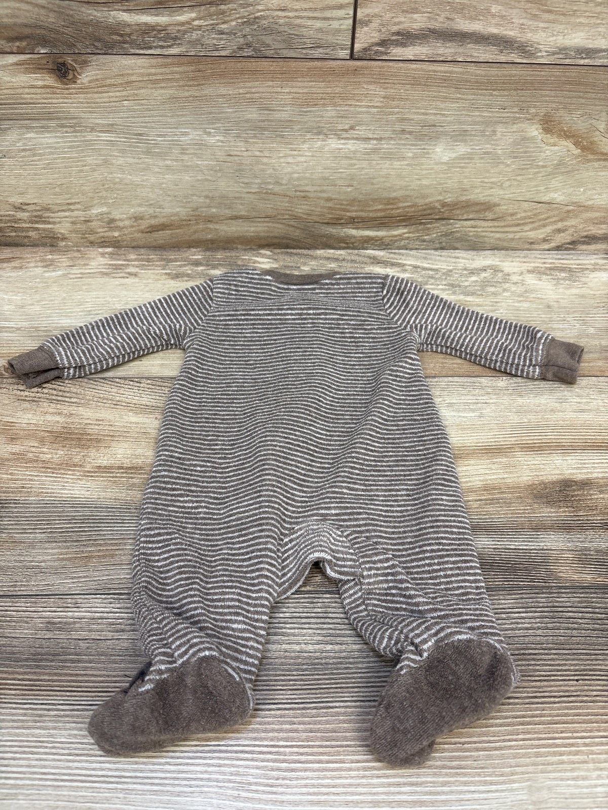 Carter's Terry Cloth Striped Sleeper Brown sz Newborn