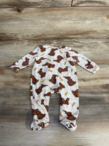 Caden Lane Chocolate Bunnies Zipper Footie White sz Newborn