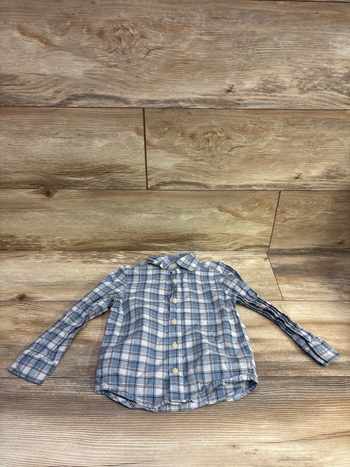 OshKosh Plaid Button-Up Shirt Blue sz 2T