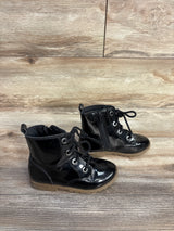 Old Navy Faux-Patent Leather Lace-Up Combat Boots Black sz 10c