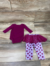 Okie Dokie 2pc Hi! Bodysuit & Leggings Purple sz 3m