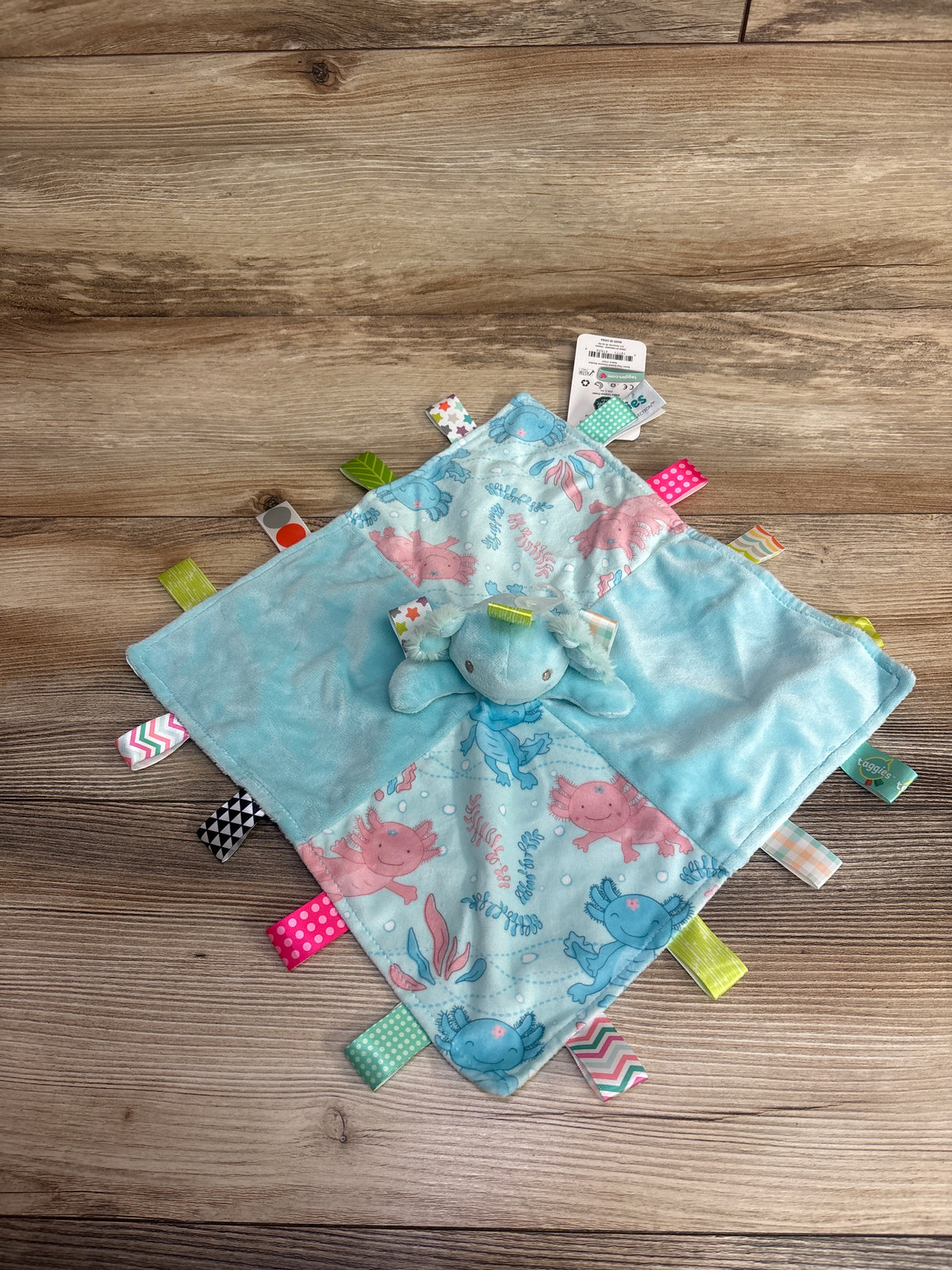 NEW Taggies Fizzy Axolotl Lovey Security Blanket
