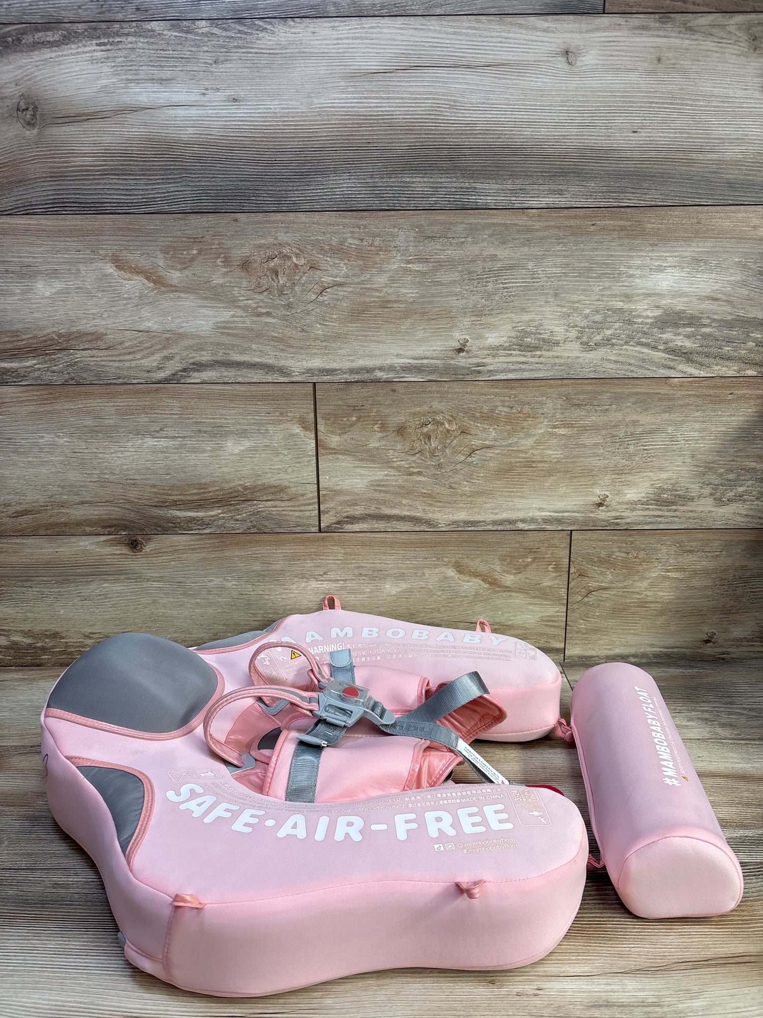 Mambobaby Non-Inflatable Pool Float with Canopy & Tail Pink 13-40lbs