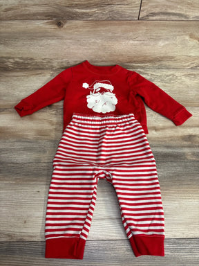 Red Santa baby pajamas with striped pants, festive holiday sleepwear for infants