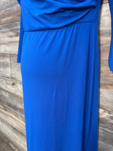 Off Shoulder Hi Lo Maxi Maternity Dress Royal Blue sz Large