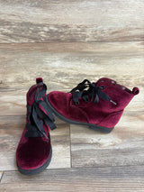 Cat & Jack Giovanna Crushed Velvet Lace-Up Combat Boots Red sz 11c
